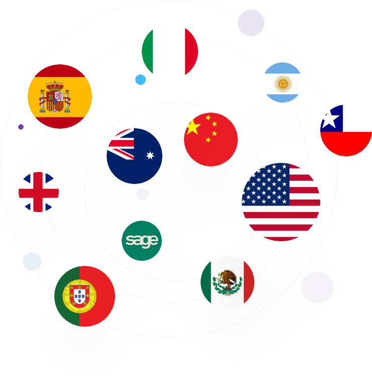 Multiple flags representing global diversity and unity